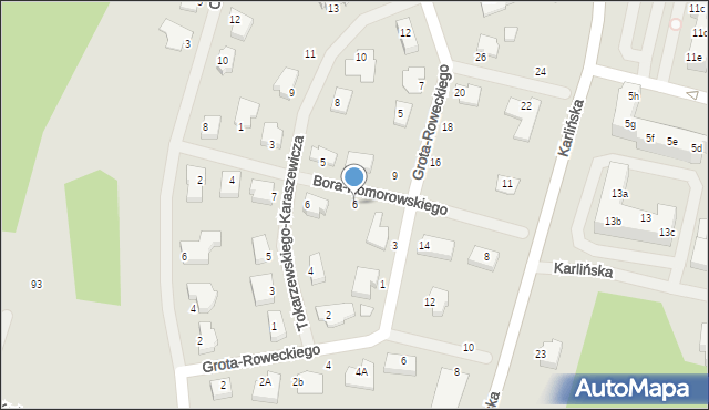 Szczecinek, Bora-Komorowskiego Tadeusza, gen., 6, mapa Szczecinek