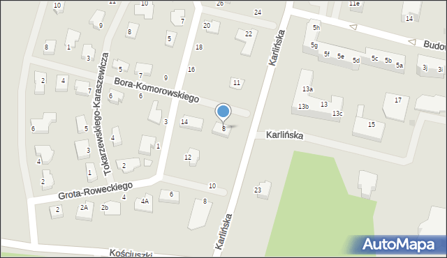 Szczecinek, Bora-Komorowskiego Tadeusza, gen., 8, mapa Szczecinek