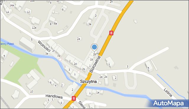 Szczytna, Borowina, 1d, mapa Szczytna