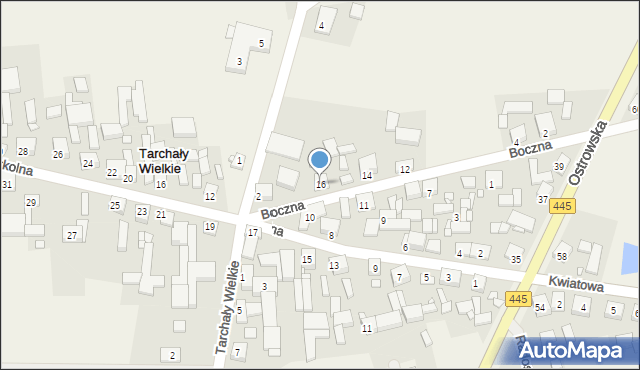 Tarchały Wielkie, Boczna, 16, mapa Tarchały Wielkie