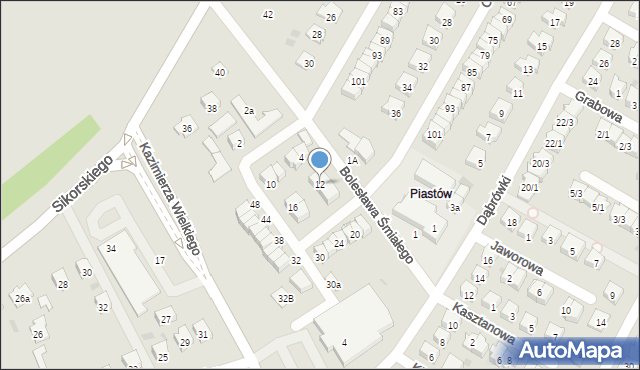 Tarnobrzeg, Bolesława Śmiałego, 12, mapa Tarnobrzegu