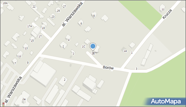 Tarnobrzeg, Borów, 1E, mapa Tarnobrzegu