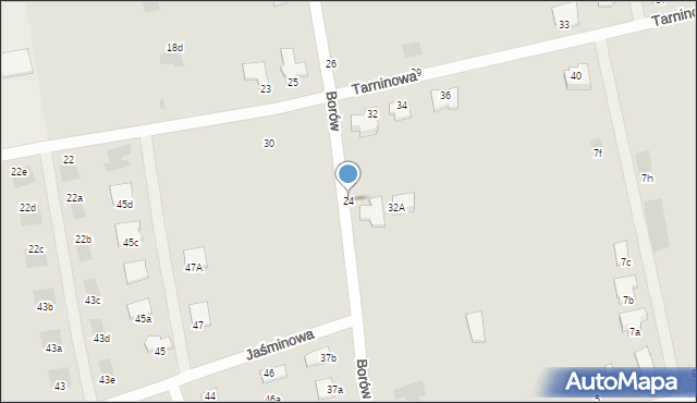 Tarnobrzeg, Borów, 24, mapa Tarnobrzegu