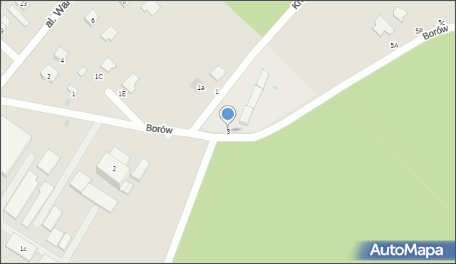 Tarnobrzeg, Borów, 3, mapa Tarnobrzegu