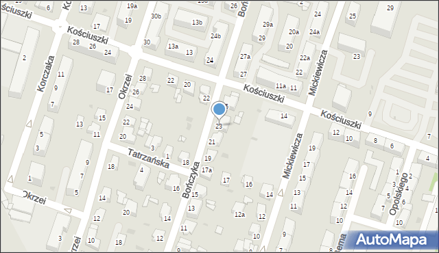 Tarnowskie Góry, Bończyka Norberta, ks., 23, mapa Tarnowskie Góry