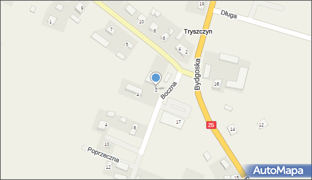 Tryszczyn, Boczna, 2, mapa Tryszczyn