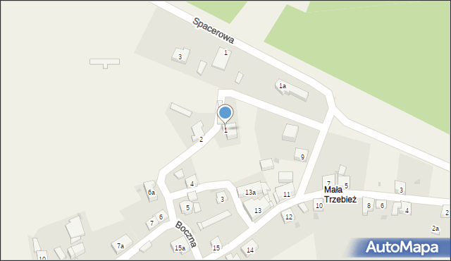 Trzebież, Boczna, 1, mapa Trzebież