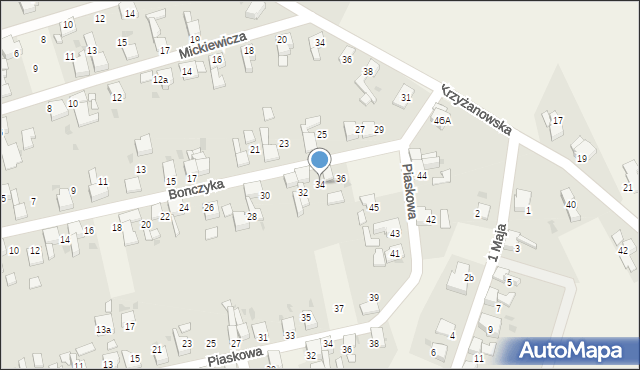 Tworków, Bończyka Norberta, ks., 34, mapa Tworków