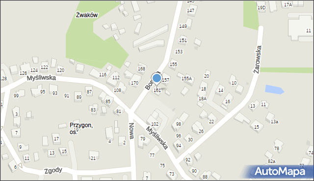 Tychy, Borowa, 161, mapa Tychów