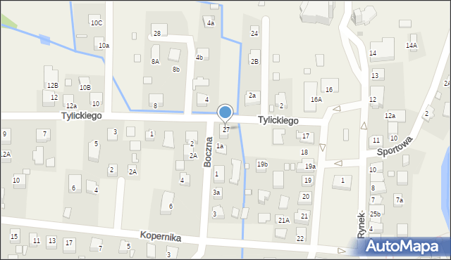 Tylicz, Boczna, 27, mapa Tylicz