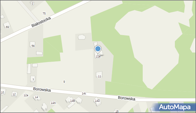 Uhowo, Borowska, 11a, mapa Uhowo