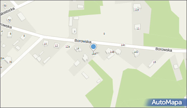 Uhowo, Borowska, 14A, mapa Uhowo