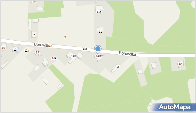 Uhowo, Borowska, 14D, mapa Uhowo