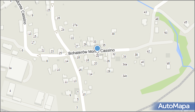 Wadowice, Bohaterów Monte Cassino, 22, mapa Wadowice