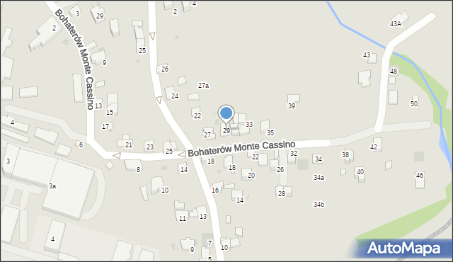 Wadowice, Bohaterów Monte Cassino, 29, mapa Wadowice