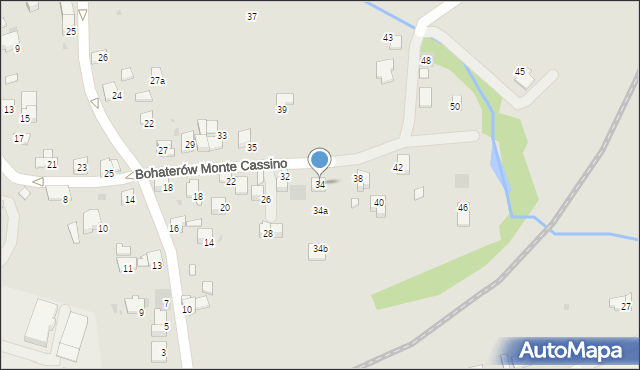 Wadowice, Bohaterów Monte Cassino, 34, mapa Wadowice