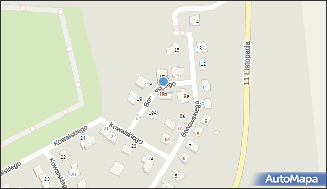 Wągrowiec, Bonowskiego Kazimierza, 18a, mapa Wągrowiec