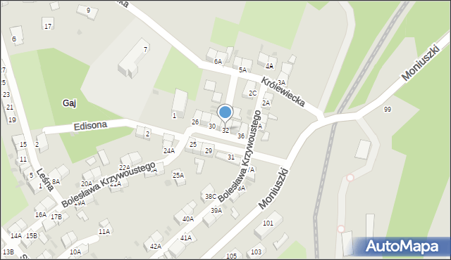 Wałbrzych, Bolesława Krzywoustego, 32, mapa Wałbrzycha
