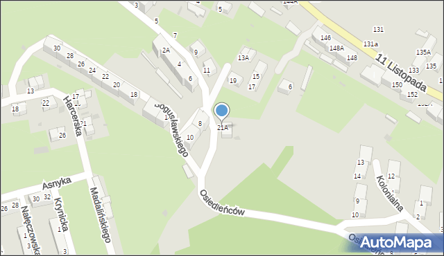 Wałbrzych, Bogusławskiego Wojciecha, 21A, mapa Wałbrzycha