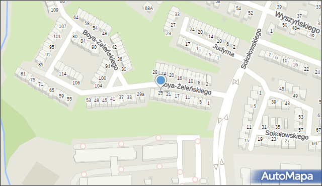 Wałbrzych, Boya-Żeleńskiego Tadeusza, 25, mapa Wałbrzycha