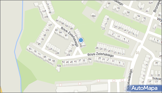 Wałbrzych, Boya-Żeleńskiego Tadeusza, 30, mapa Wałbrzycha