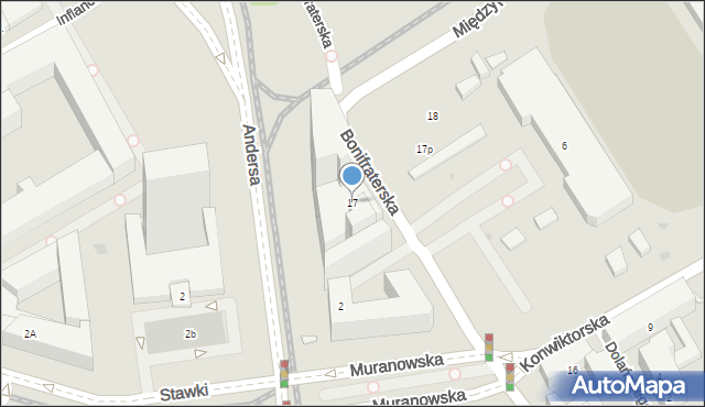Warszawa, Bonifraterska, 17, mapa Warszawy