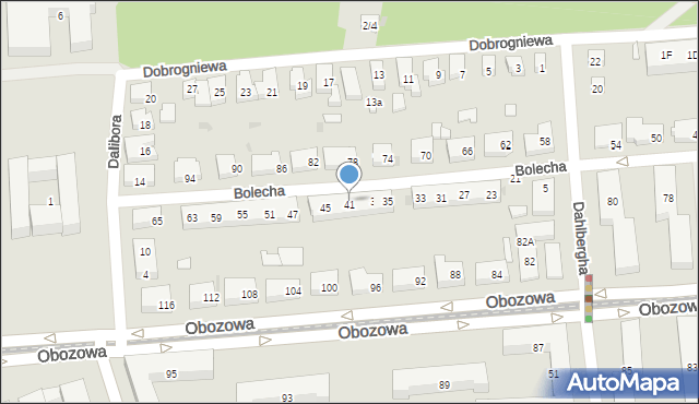 Warszawa, Bolecha, 41, mapa Warszawy