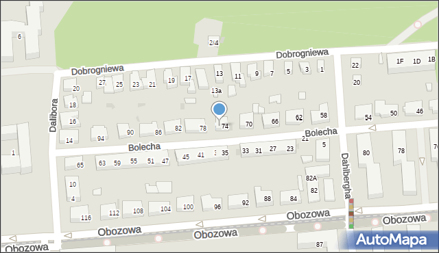 Warszawa, Bolecha, 76, mapa Warszawy