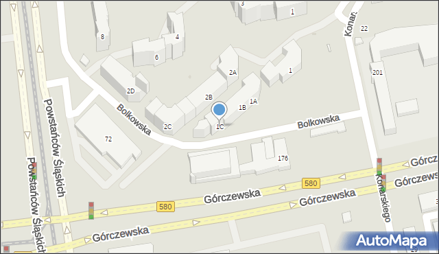 Warszawa, Bolkowska, 1C, mapa Warszawy