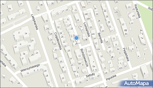 Warszawa, Bohdziewicza Antoniego, 15, mapa Warszawy