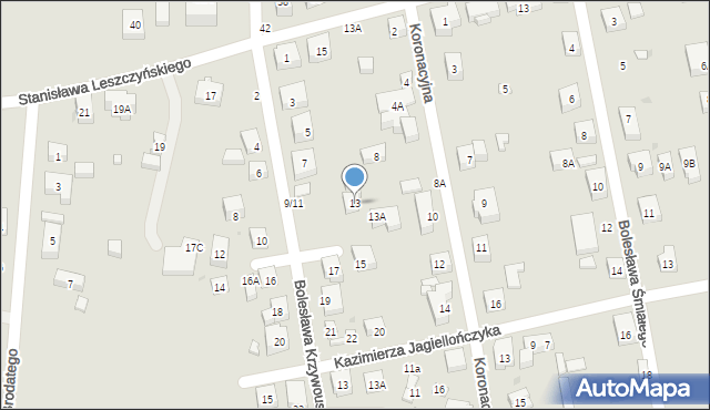 Warszawa, Bolesława Krzywoustego, 13, mapa Warszawy