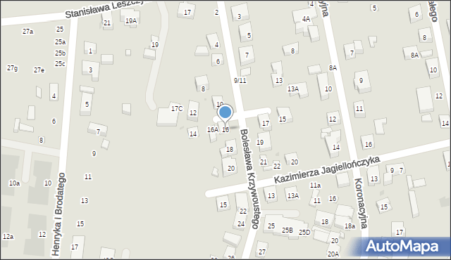 Warszawa, Bolesława Krzywoustego, 16, mapa Warszawy