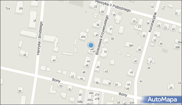 Warszawa, Bolesława Krzywoustego, 42A, mapa Warszawy