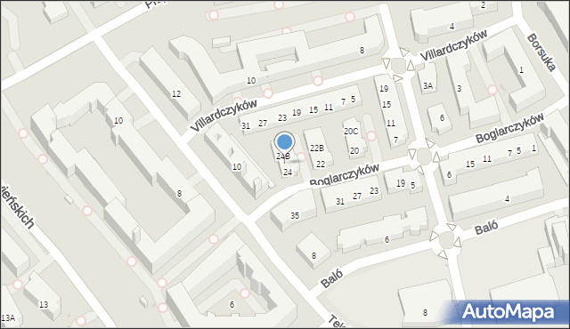 Warszawa, Boglarczyków, 24A, mapa Warszawy