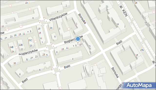 Warszawa, Boglarczyków, 3, mapa Warszawy