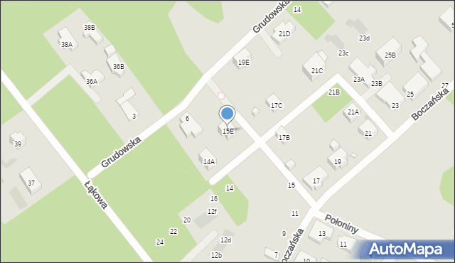 Warszawa, Boczańska, 15E, mapa Warszawy