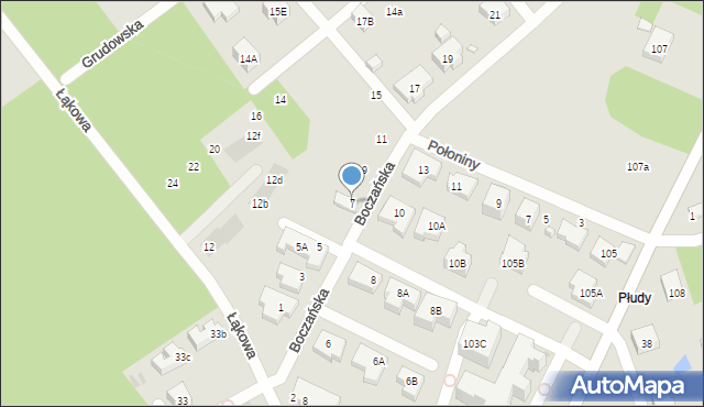 Warszawa, Boczańska, 7, mapa Warszawy