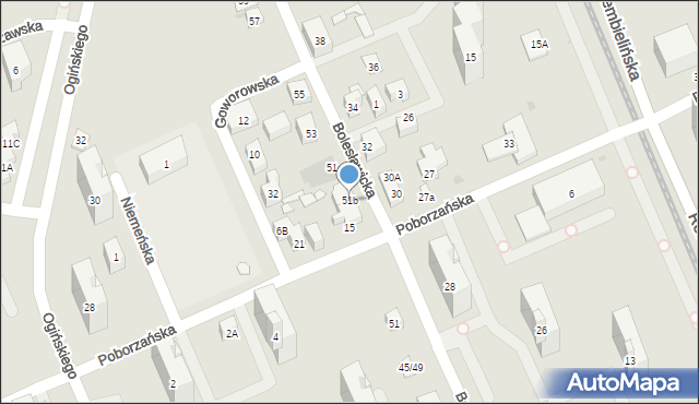 Warszawa, Bolesławicka, 51b, mapa Warszawy