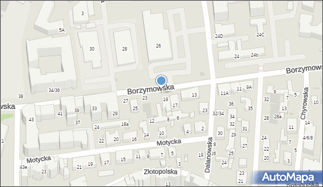 Warszawa, Borzymowska, 14d, mapa Warszawy