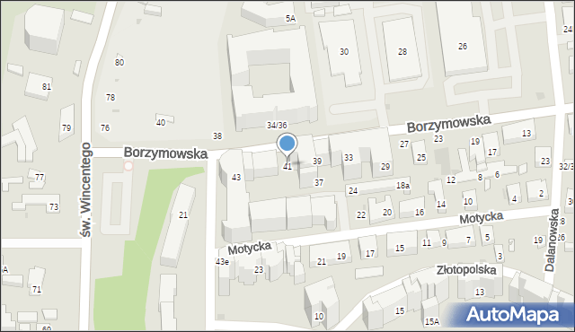 Warszawa, Borzymowska, 41, mapa Warszawy