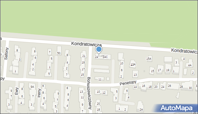 Warszawa, Bohuszewiczówny Marii, 24A, mapa Warszawy