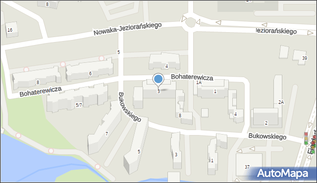 Warszawa, Bohaterewicza Bronisława, gen., 3, mapa Warszawy