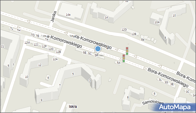 Warszawa, Bora-Komorowskiego Tadeusza, gen., 5A, mapa Warszawy