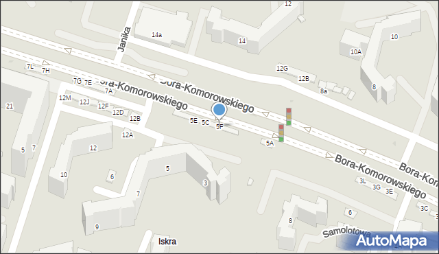 Warszawa, Bora-Komorowskiego Tadeusza, gen., 5F, mapa Warszawy