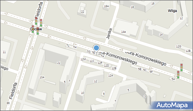 Warszawa, Bora-Komorowskiego Tadeusza, gen., 7F, mapa Warszawy
