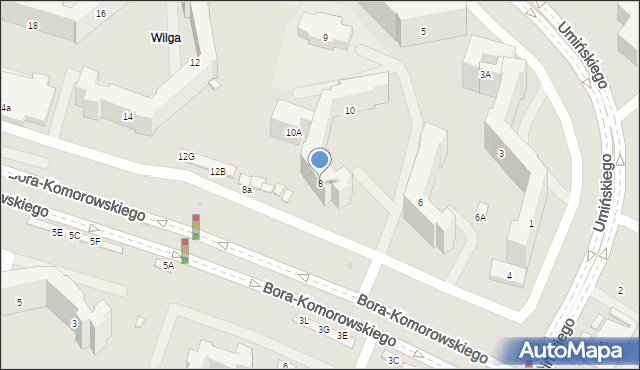Warszawa, Bora-Komorowskiego Tadeusza, gen., 8, mapa Warszawy