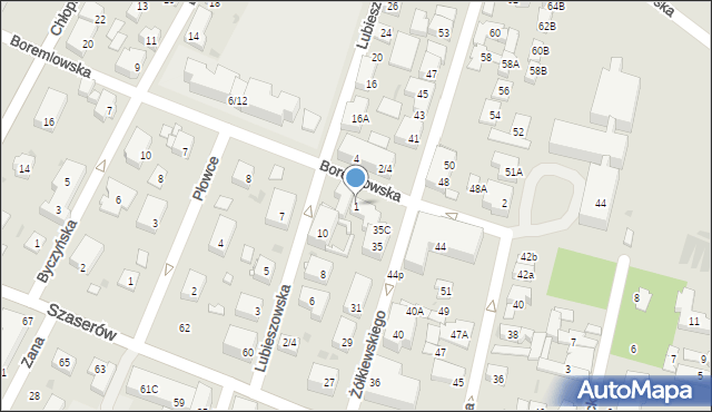 Warszawa, Boremlowska, 1, mapa Warszawy