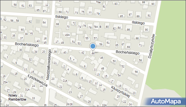 Warszawa, Bocheńskiego Eugeniusza, 44, mapa Warszawy