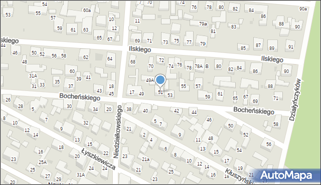 Warszawa, Bocheńskiego Eugeniusza, 51, mapa Warszawy