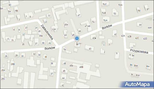 Warszawa, Borków, 38, mapa Warszawy